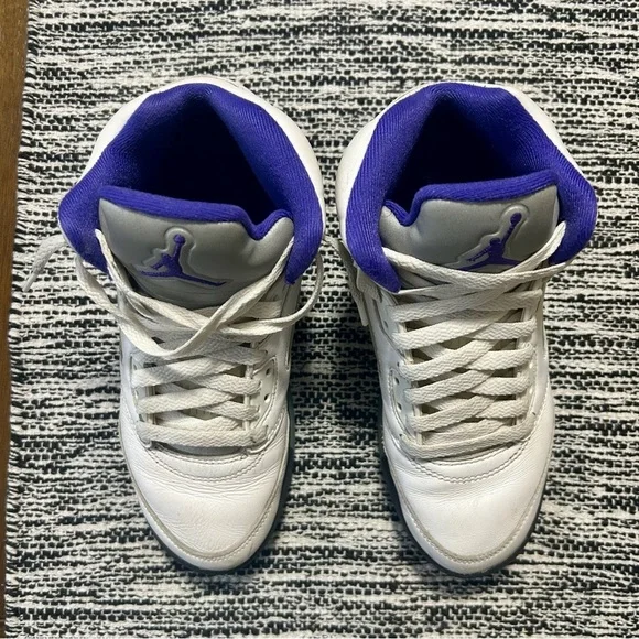 Jordan 5 dark concord purple/white Grade School size 5Y no box - Picture 3 of 8